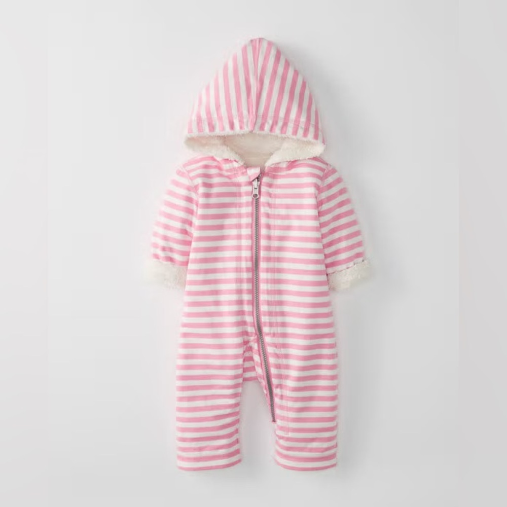 HANNA ANDERSSON reversible two in one pink and white baby bunting